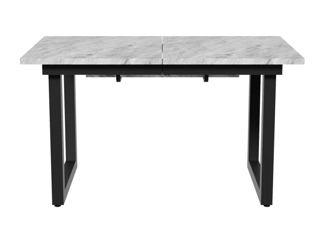Table à manger extensible 6 à 8 personnes - en style Industriel - Effet béton gris - Panneaux de particules - 140/180x80x75cm