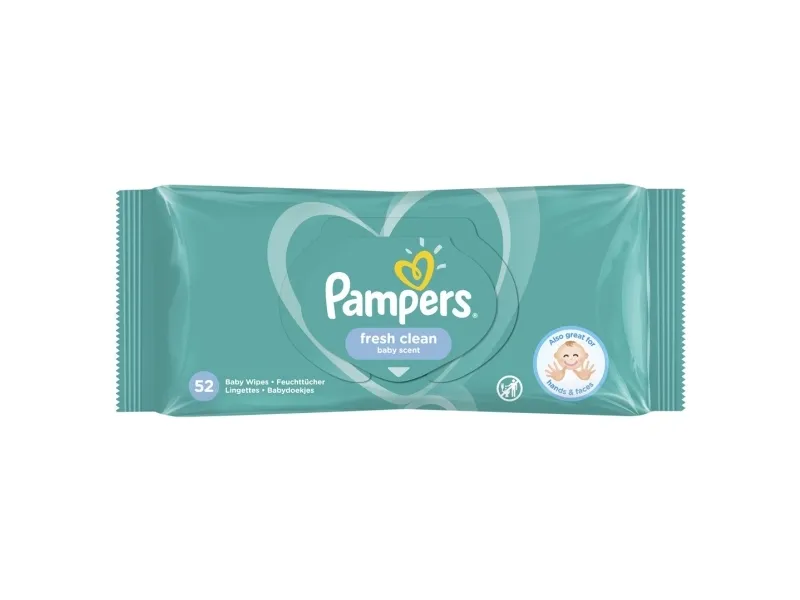Pampers Fresh Clean 8001841041360, Vådservietter til baby, Dermatologisk testet, Allergivenlig, Neutral pH