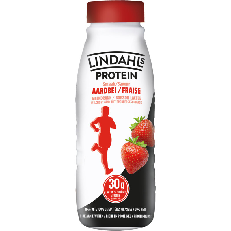 Lindahls protein milk aardbeismaak