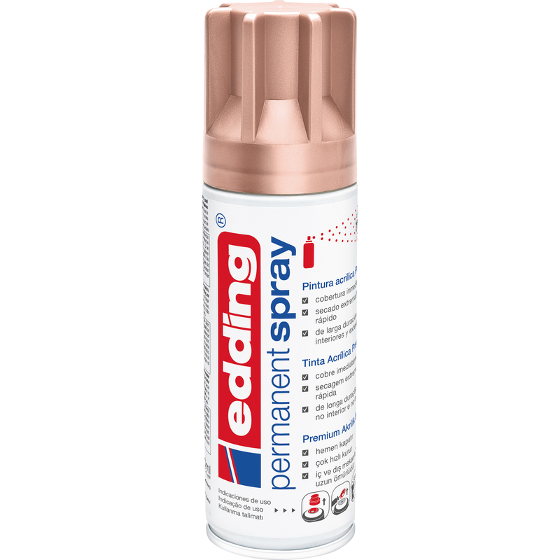 Edding Acrylfarbe Permanentspray, matt, 200 ml, roségold, 1 Stück