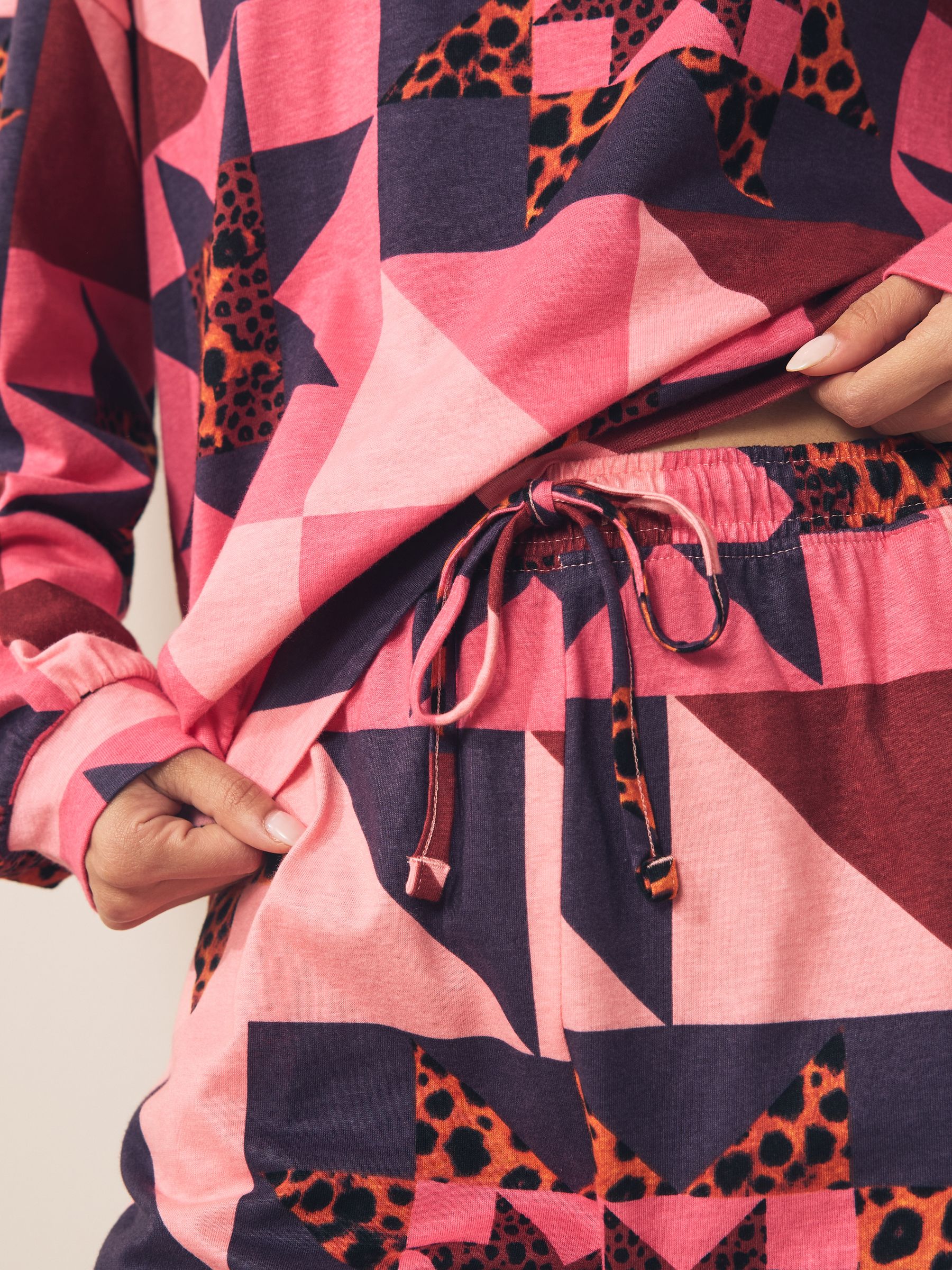Roze ster - Pyjama met lange mouwen