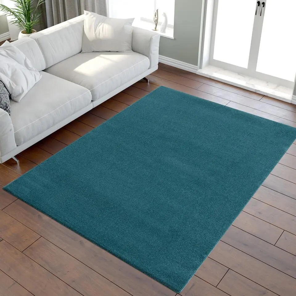 Uni Effen Laagpolig Vloerkleed Modern Blauw - 140x200 CM