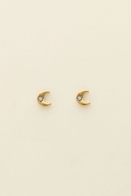 Mystic studs met maan en steentje