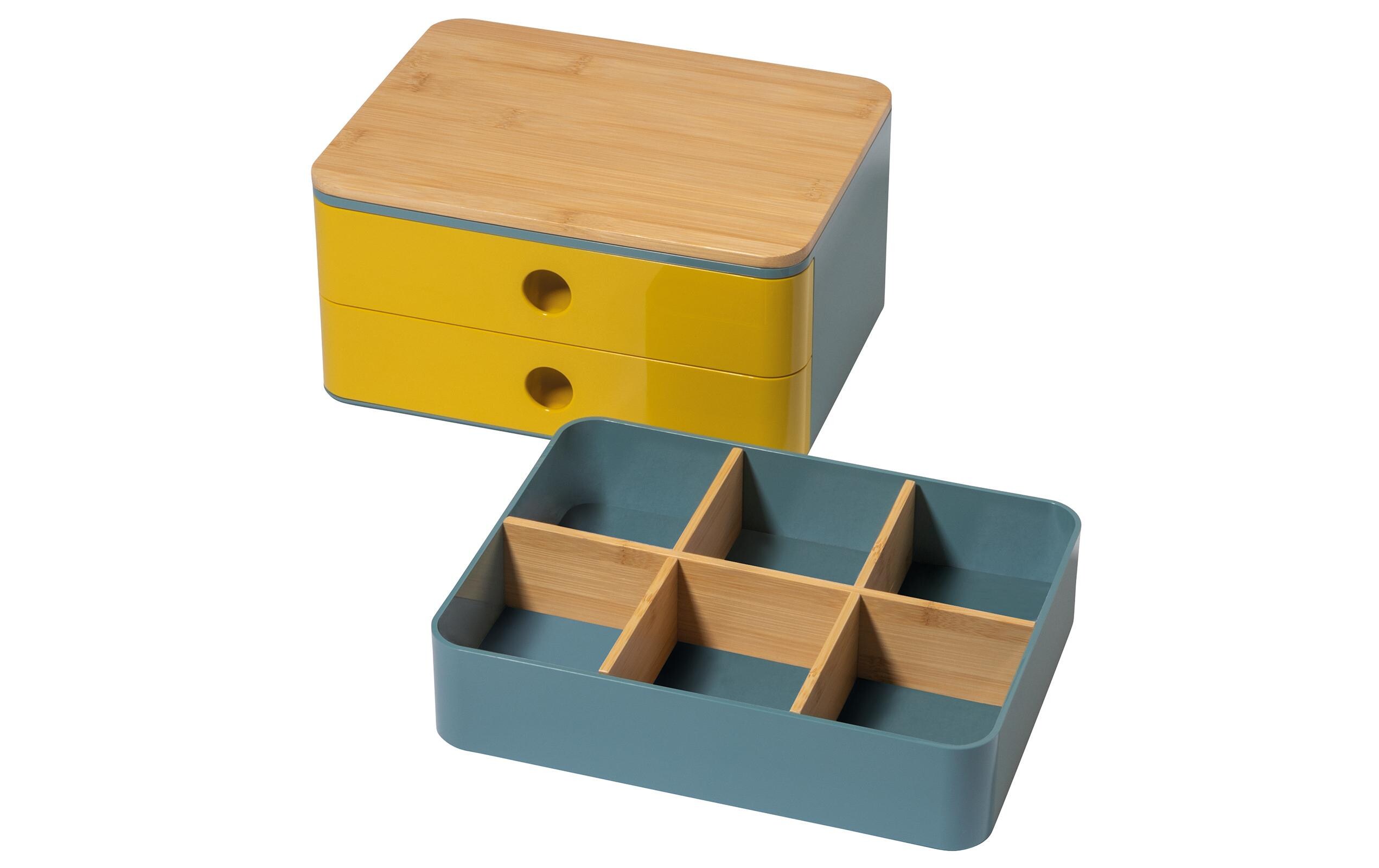 Schubladenbox Allison Smart-Box Plus 2 Schubladen, GelbSchubladenbox stapelbar mit 2 Schubladen