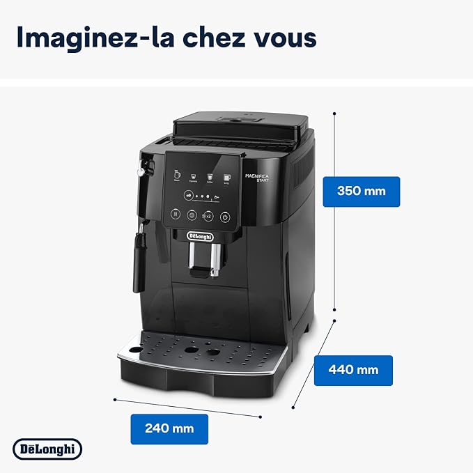 De'Longhi Magnifica Start ECAM222.20B, machine à café automatique avec mousseur à lait, noir