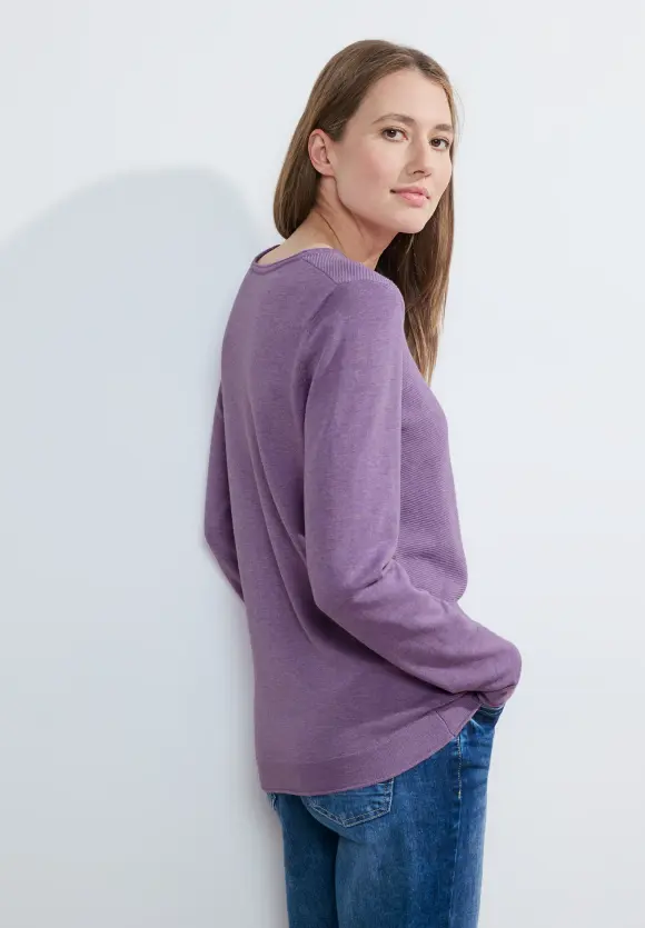 Struktur Pullover - Heather sporty lilac melange