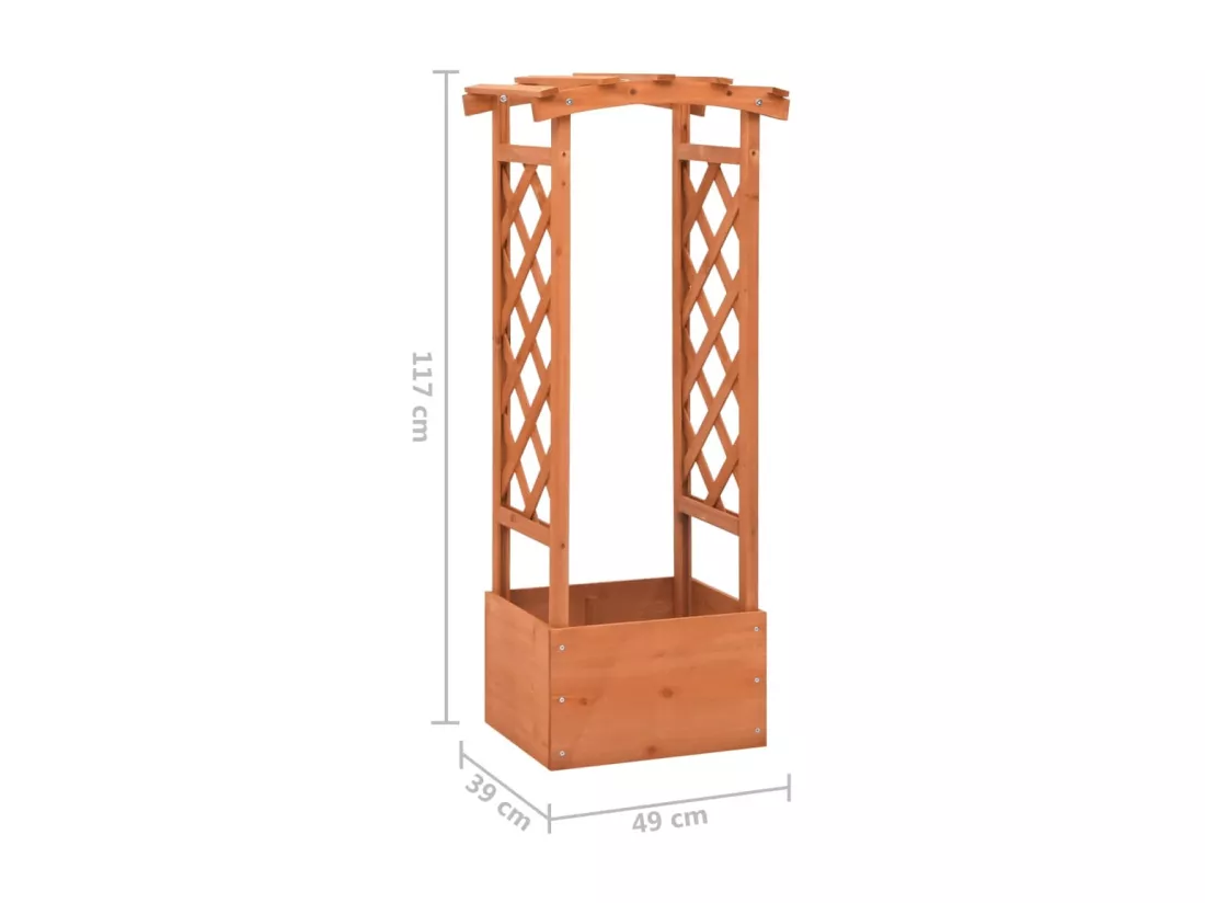 Jardinière à treillis avec arche 49x39x117 cm Bois de sapin
