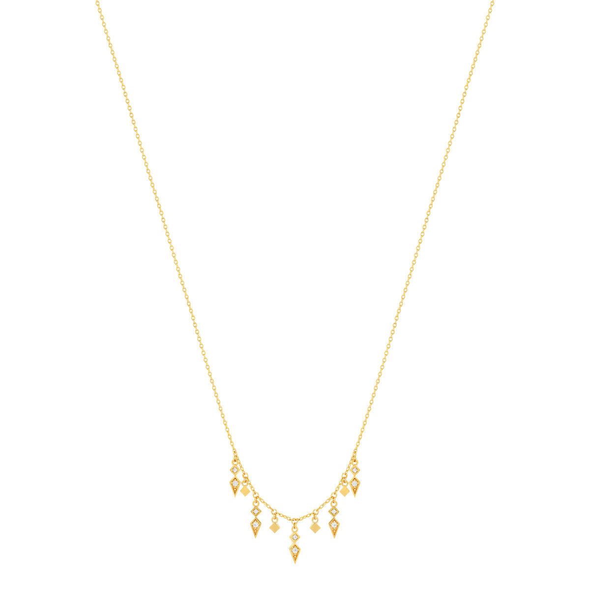 Collier plaqué or zirconias 45 cm
