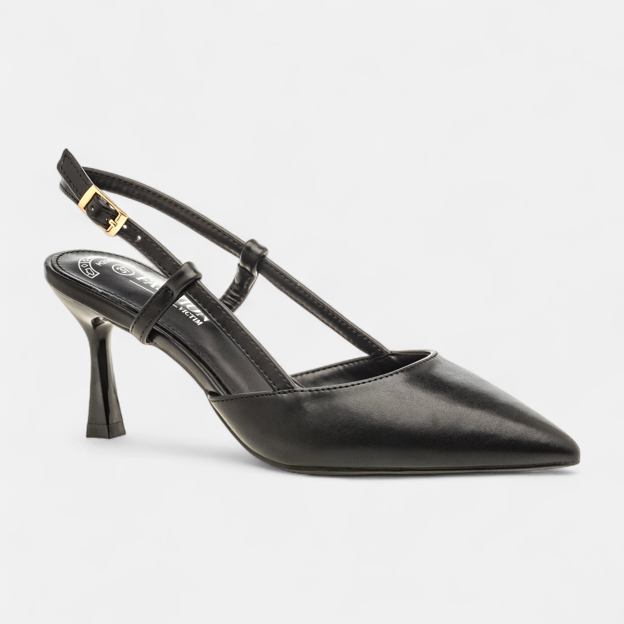Escarpins avec bride arrière à talon Femme noir