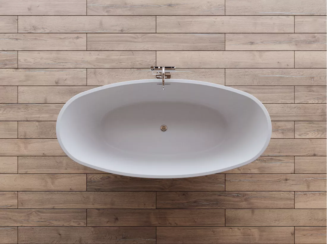 Baignoire îlot ovale NEROON 2.0 GRISE L. 170 x l. 80 cm, by SPALINA