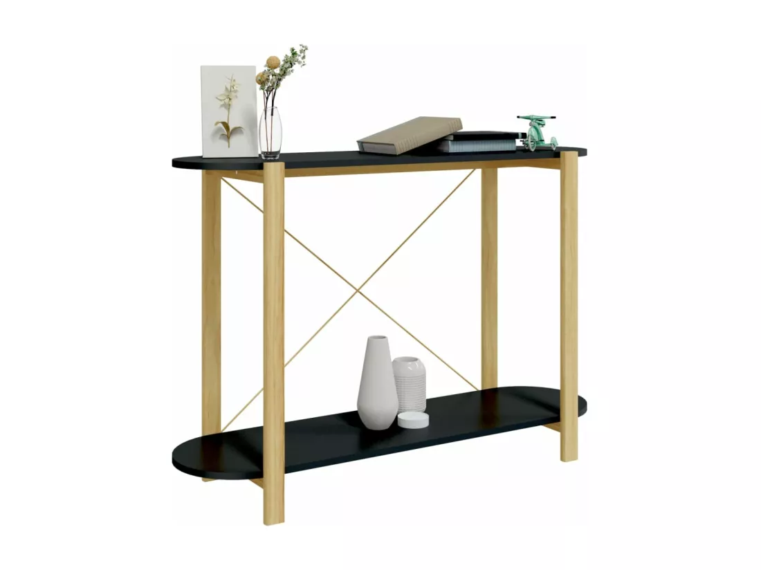 Table console Noir 110x38x75 cm Bois d'ingénierie