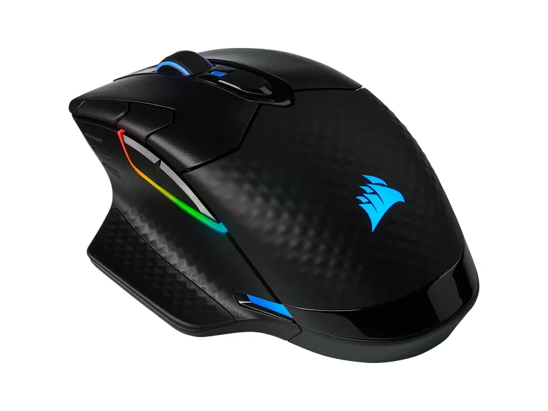 CORSAIR Gaming DARK CORE RGB PRO SE - Mus - optisk - 8 knapper - trådløs, kablet - USB, 2.4 GHz, Bluetooth 4.2 LE - sort