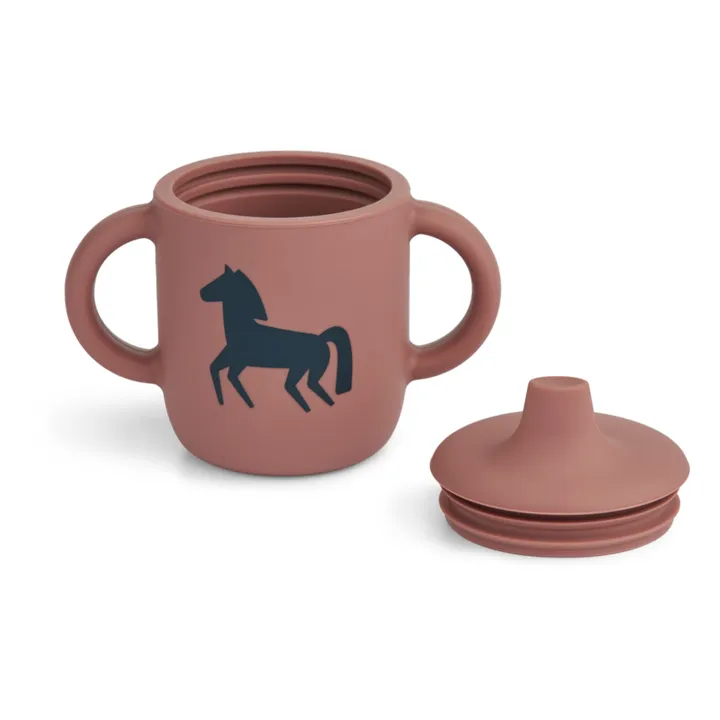 Liewood Tasse d'apprentissage Neil en silicone | Horses/Dark rosetta