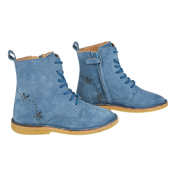 Emile et Ida Bottines à Lacets Cuir Emi | Bleu ciel