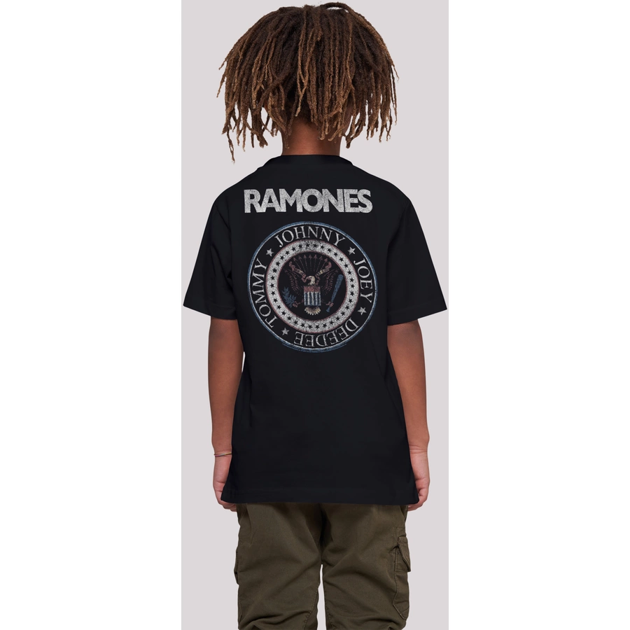 F4NT4STIC T-Shirt Ramones Rock Musik Band Red White And Seal schwarz
