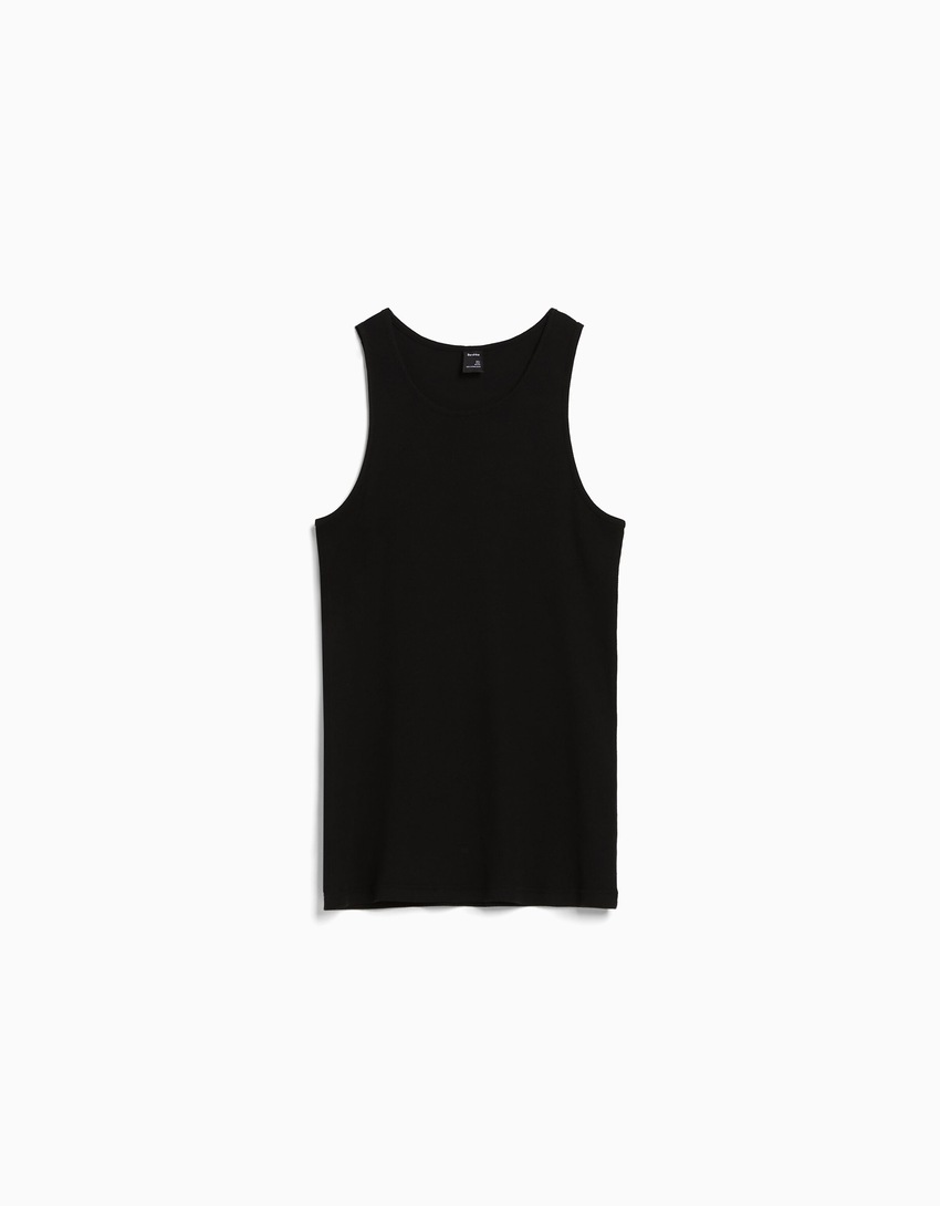 Camiseta canelada com alças finas