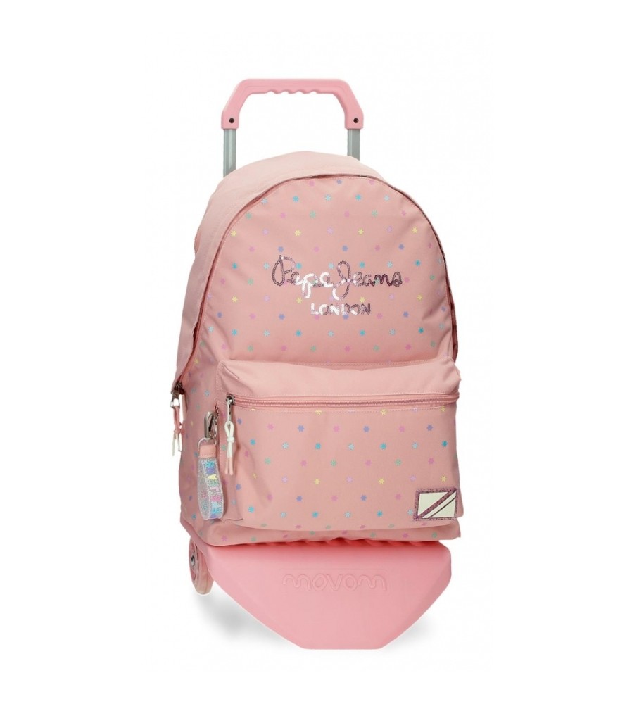 Mochila Escolar Pepe Jeans Pepe Jeans Carina com carrinho rosa