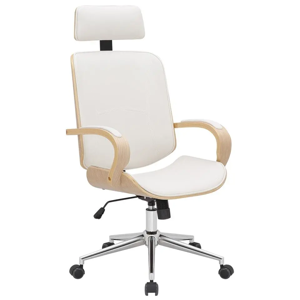 CLP Bureaustoel Dayton chroom Frame - Kunstleer - natura/wit