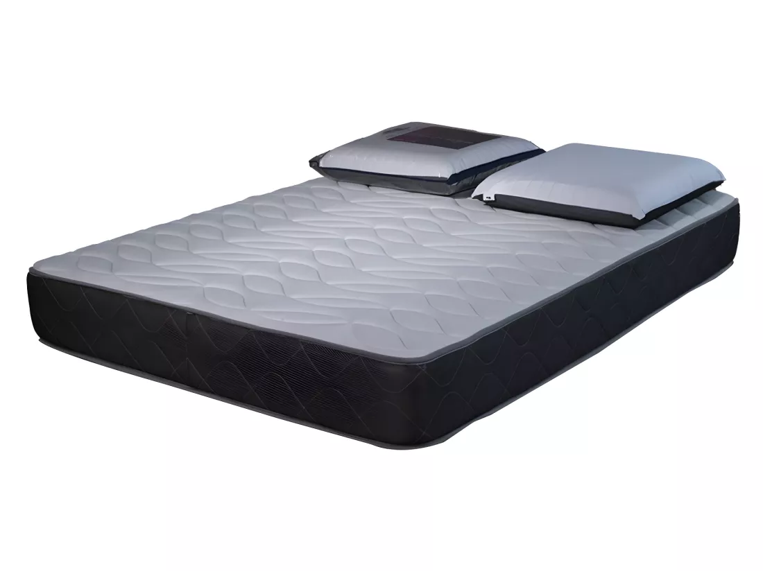 Matelas Luxe mousse 35kg/m³ - 24 cm - 160x200 avec 2 Oreillers viscoélastiques 60x60cm
