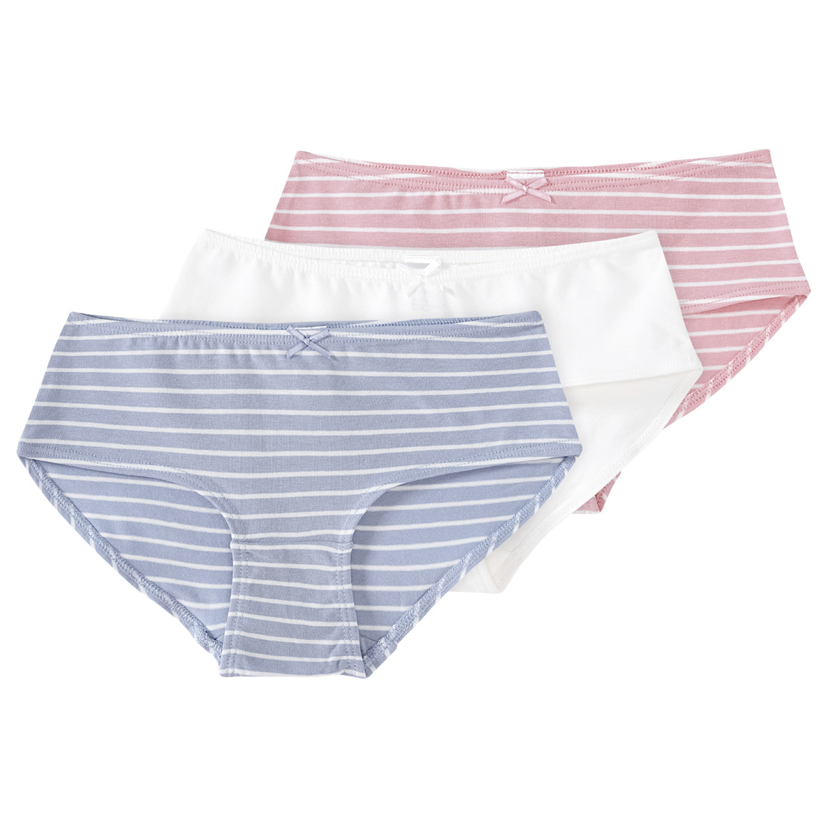 Famy 3 Mädchen Pantys aus Bio-Baumwolle hellblau / rosa / weiss