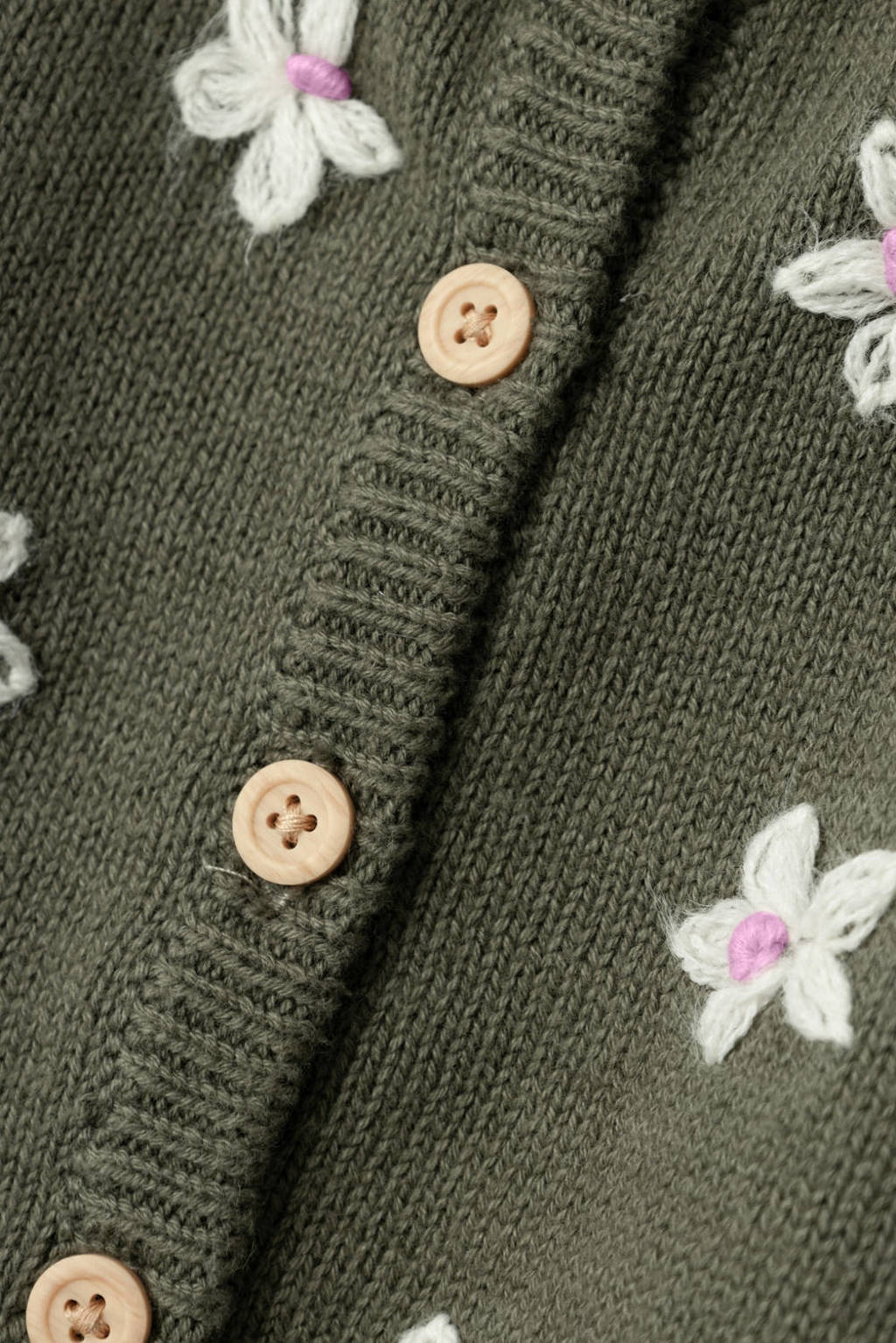 NAME IT baby gebloemd vest olijf groen/wit/roze