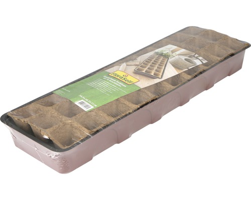 FloraSelf binnenkas, vensterbankkas 55x17x11 cm, inclusief 30 zaailingpotjes en koepel