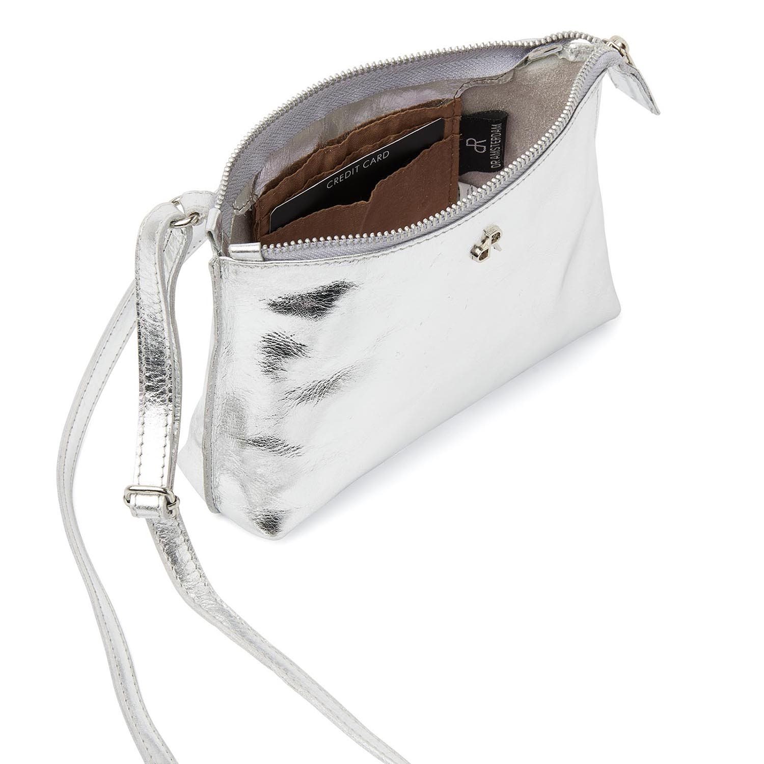 dR Amsterdam Metallics Shoulderbag silver