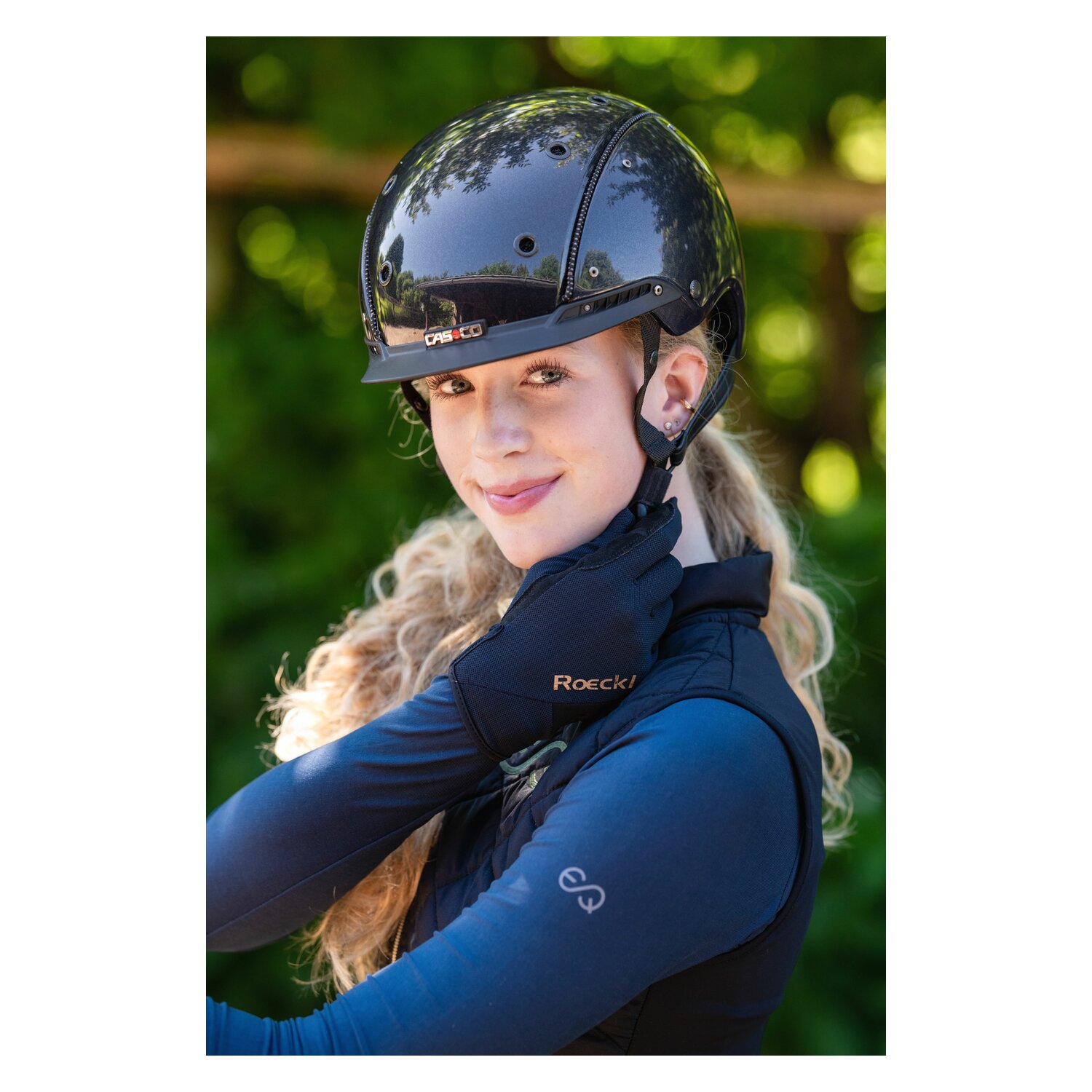 CASCO Reithelm Champ-3 Plus  - schwarz/glanz - L (58-62)