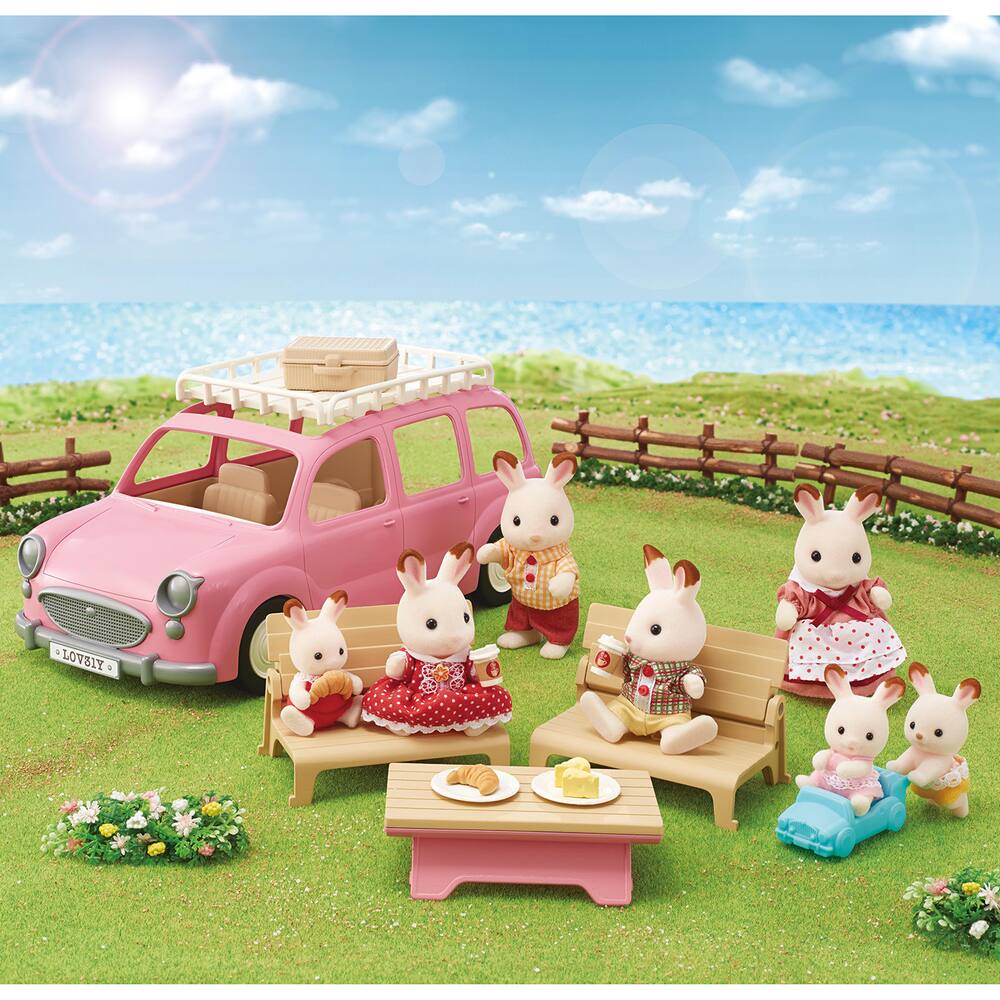 LE MONOSPACE ROSE ET SET DE PIQUE-NIQUE - SYLVANIAN VEHICULES