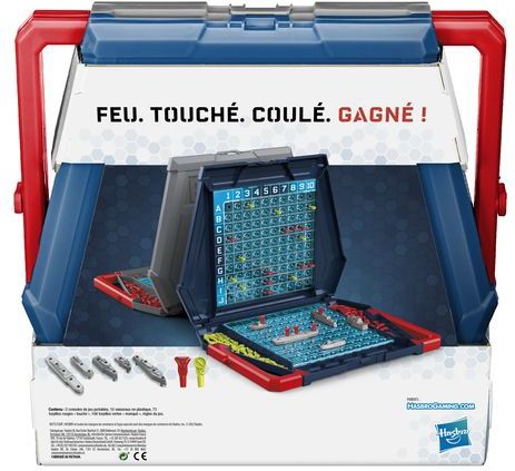 Hasbro Touchdown Zwart Multicolour - Klassiek Zeeslagspel voor Kinderen vanaf 7 jaar - Inclusief 2 Draagbare Gevechtskoffers