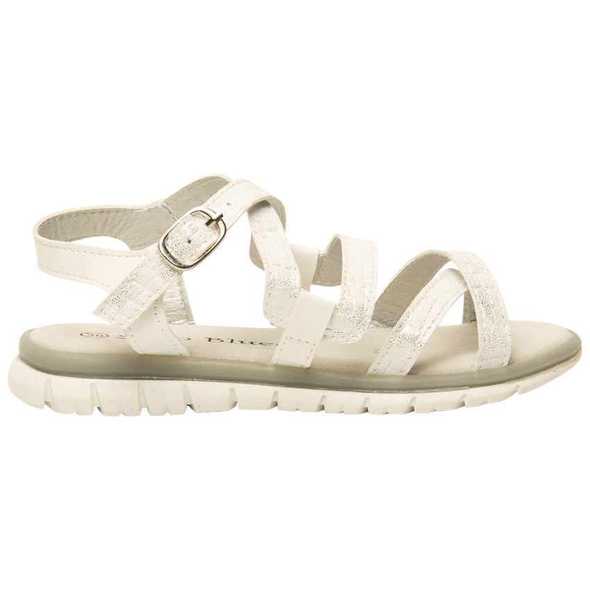 Nu-pieds blancs à brides brillantes pour fille - Blanc