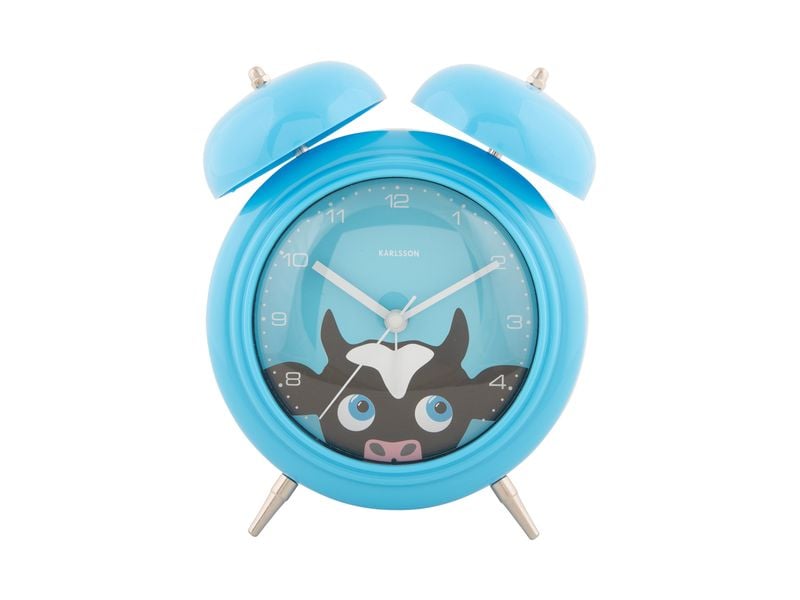 KARLSSON Wecker Kuh Blau Kinder Analog-Wecker