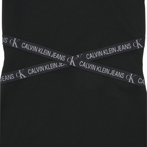 Calvin Klein Jeans - PUNTO LOGO TAPE SS DRESS - Noir