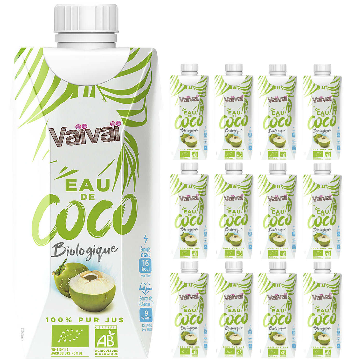 Vaïvaï – L'eau de coco 100% naturelle - Le lot de 12