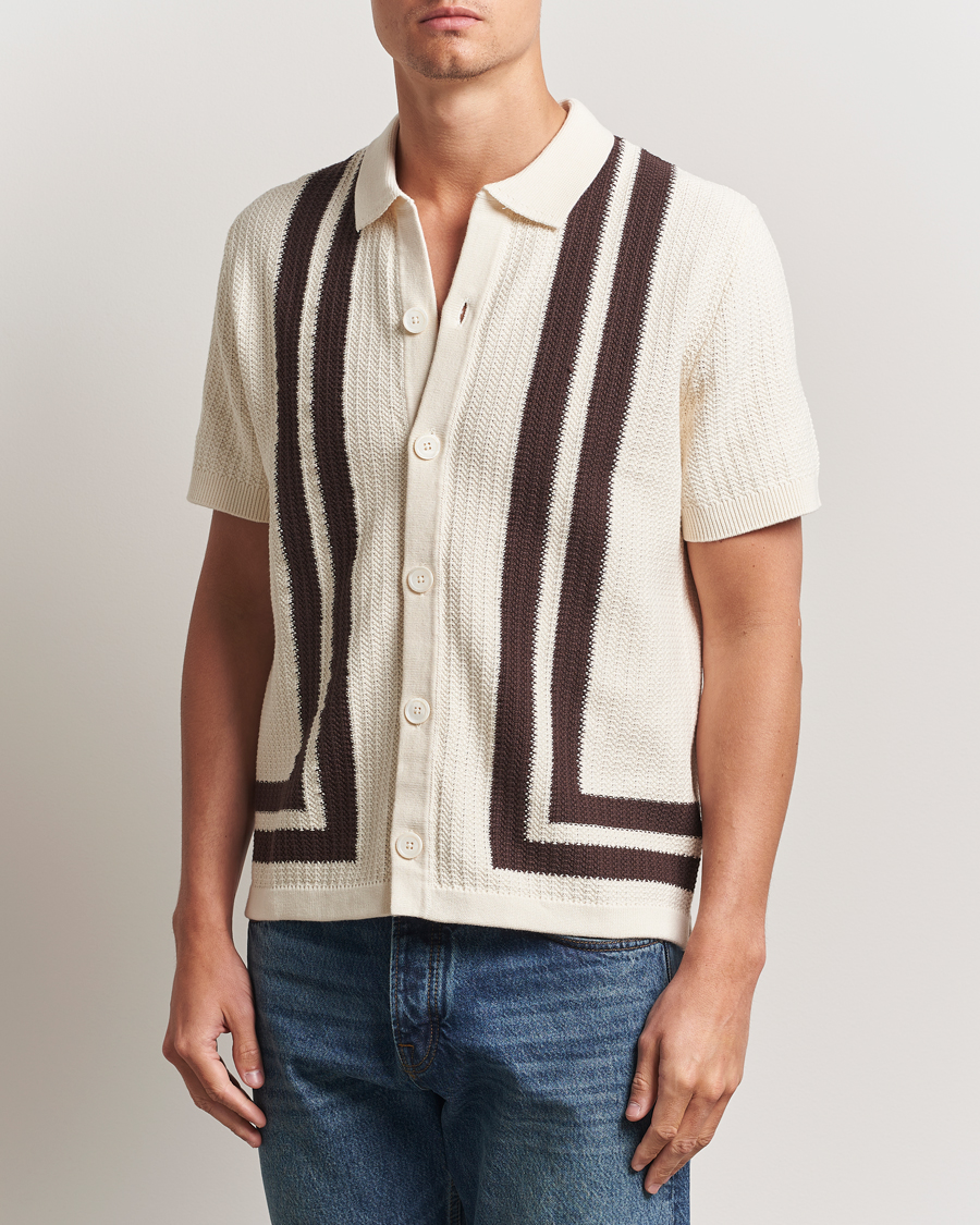 NN07 Ares Knitted Short Sleeve Shirt Ivory