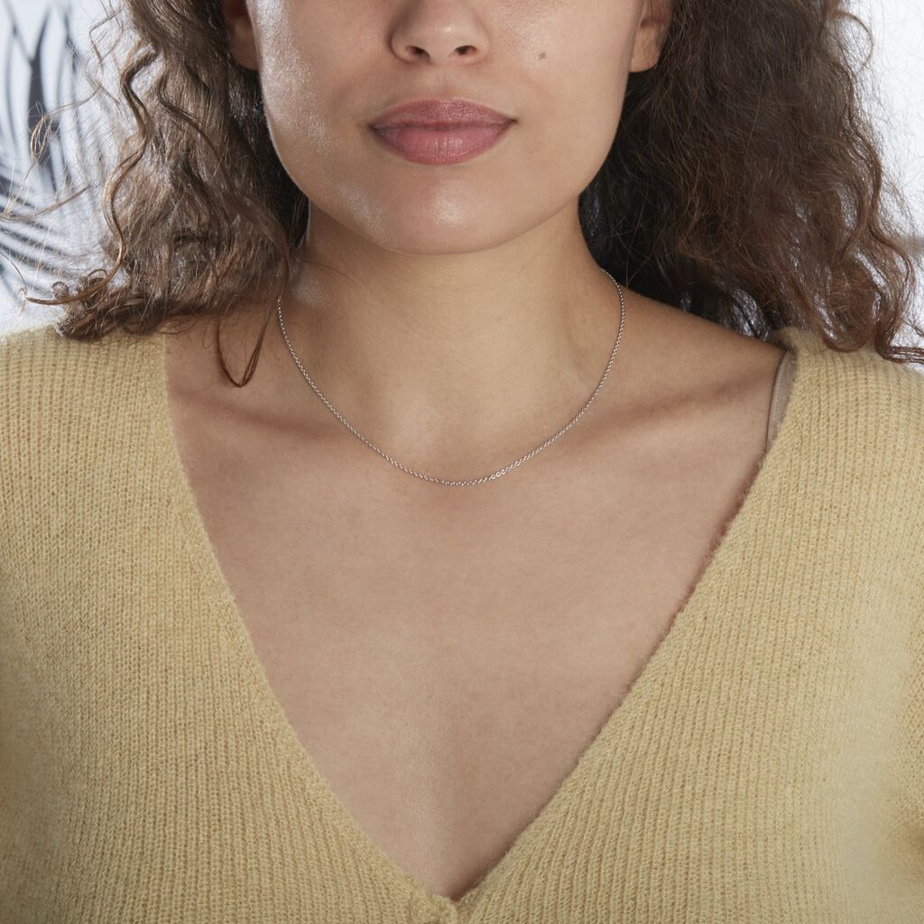 Chaîne Ilda Maille Forçat Limee Or Blanc