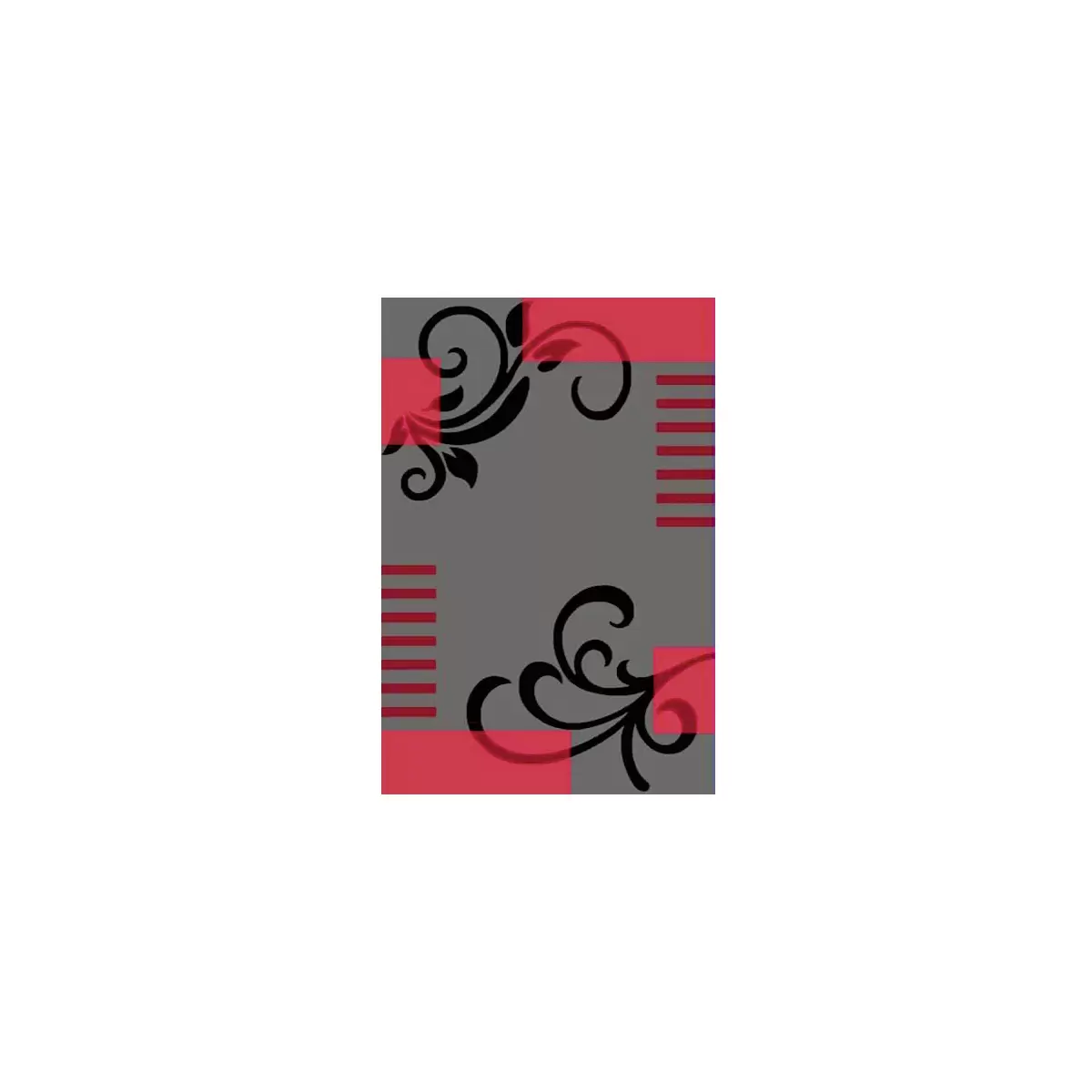 Maschinenteppich Onyx schwarz / rot