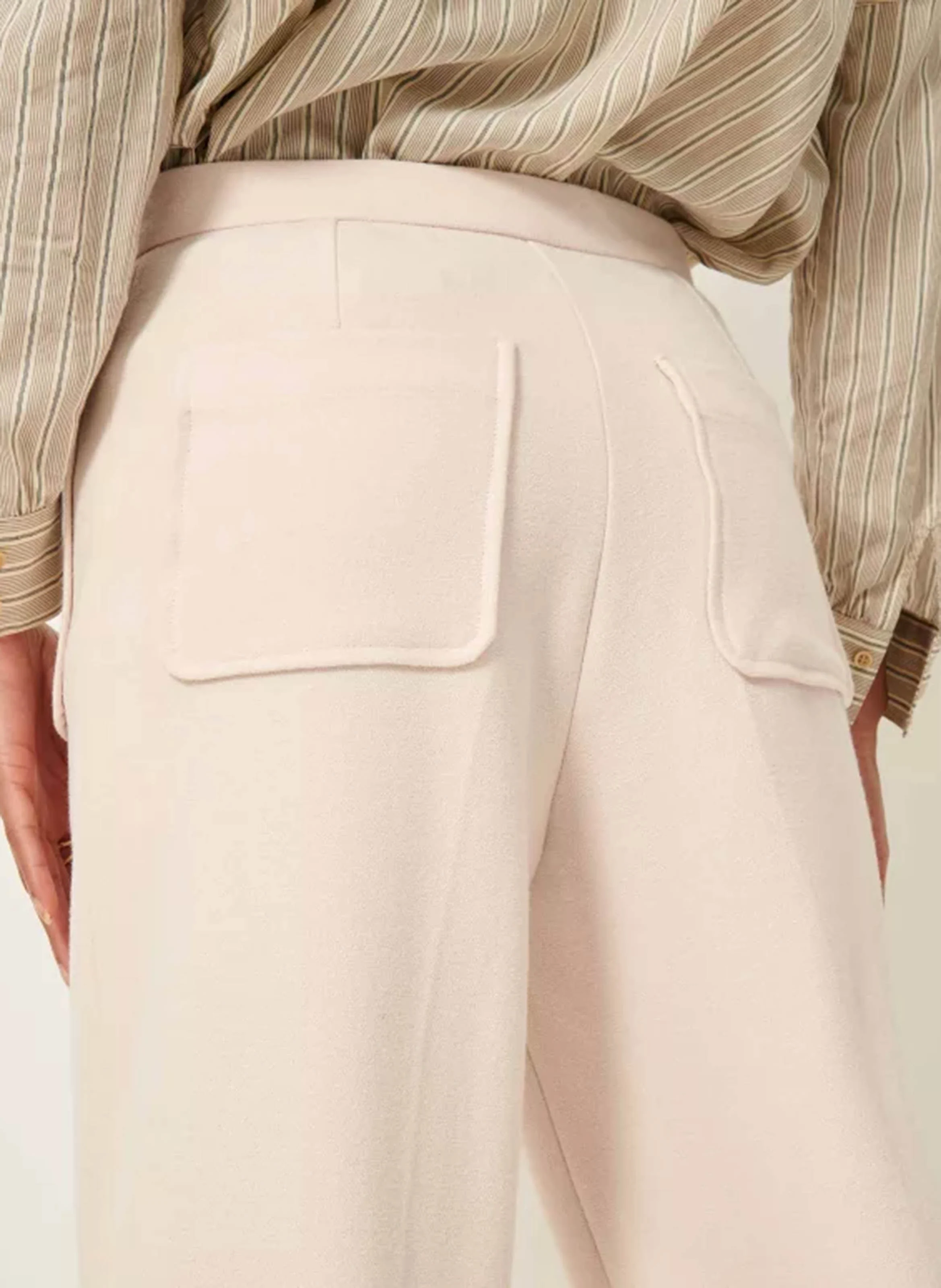 ALBERWOOL - Pantalon droit à plis marqués | Beige