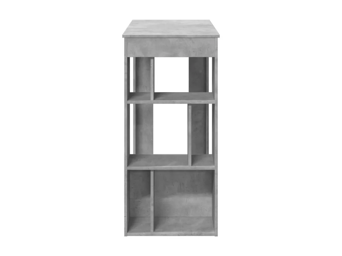 Table de bar avec étagères gris béton bois d'ingénierie