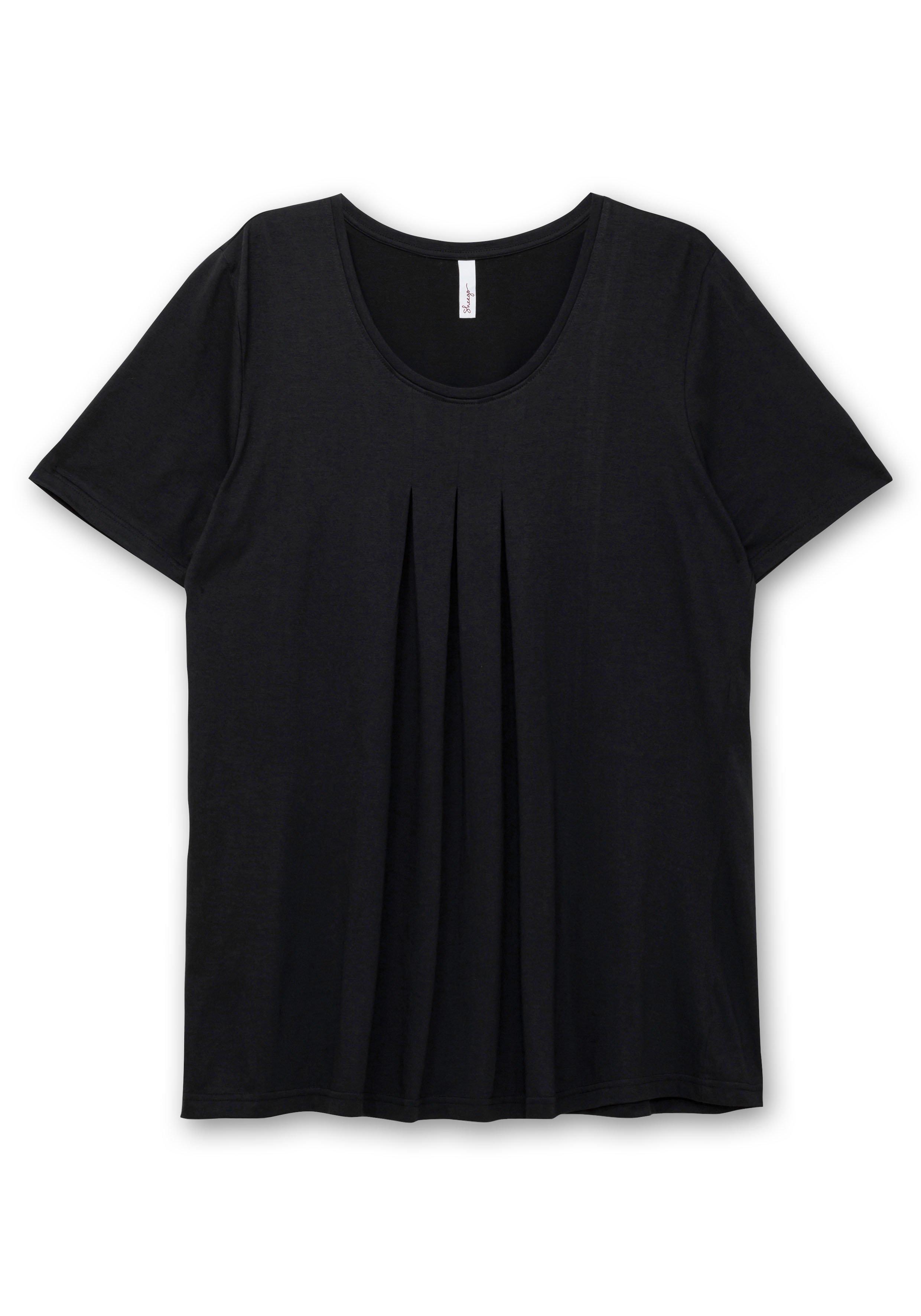 Shirt in A-Linie, mit Kellerfalten am Ausschnitt