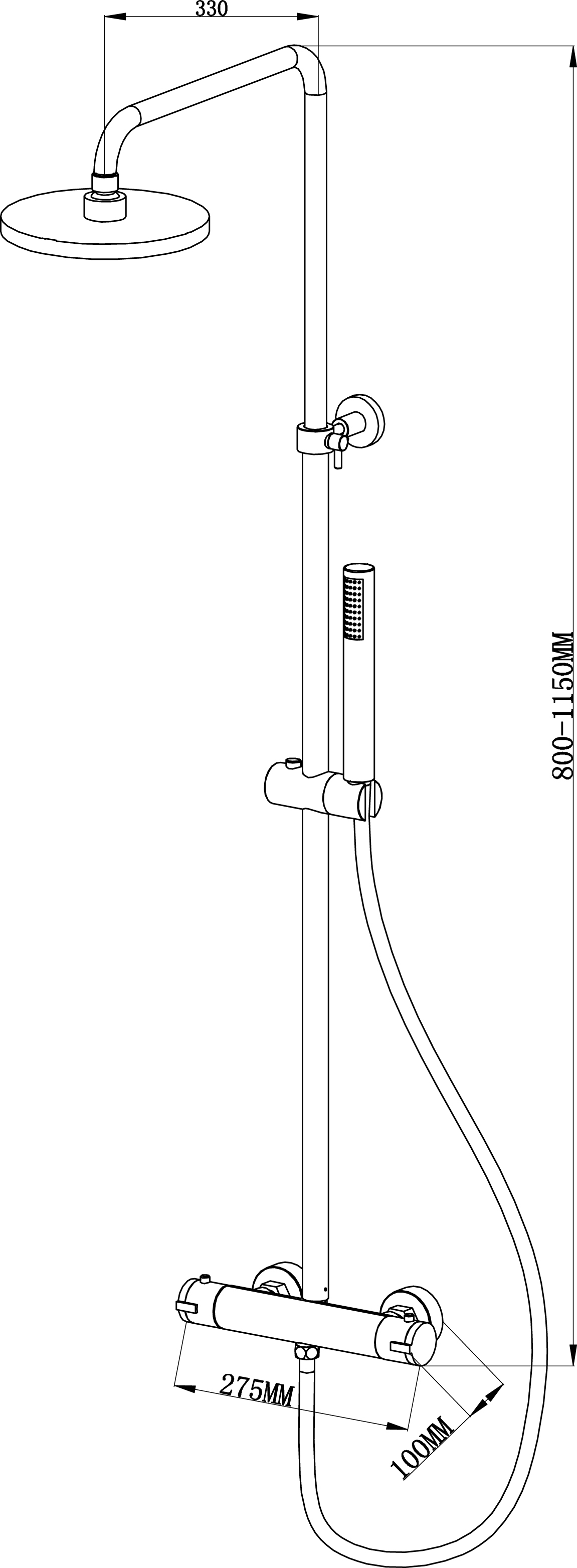 Mueller Basic regendouche 20cm hoofddouche en handdouche