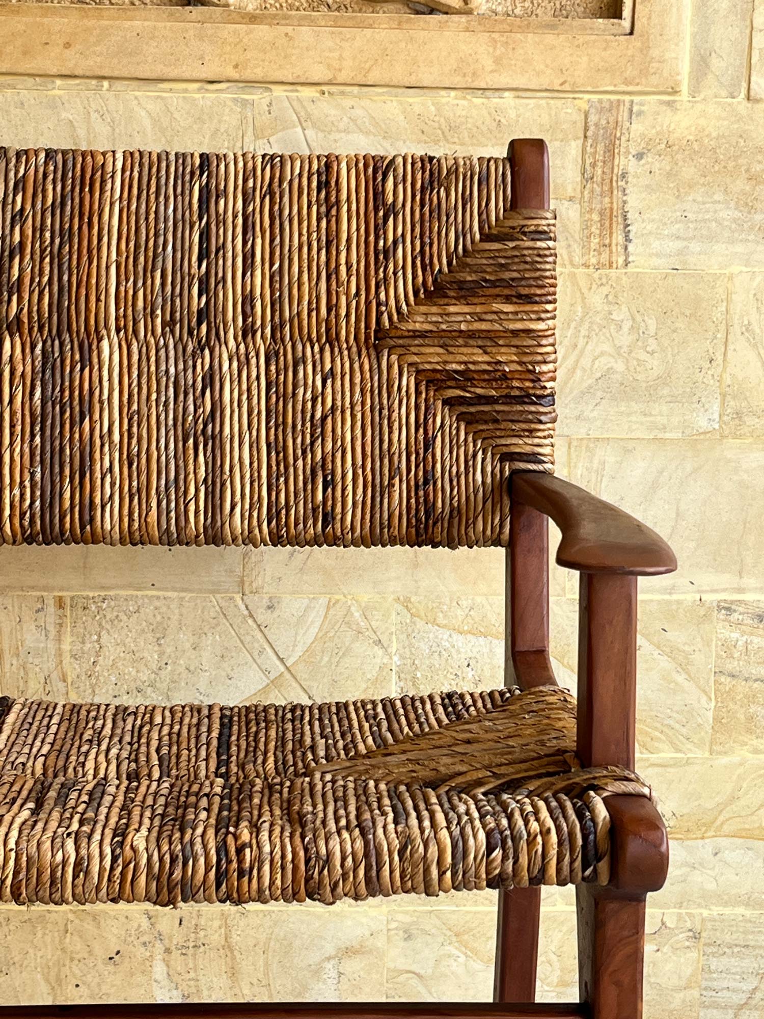Stuhl 'Sriyk', Teak und Bananenfaser, B 62 cm, H 86 cm, L 57 cm von fischer's lagerhaus
