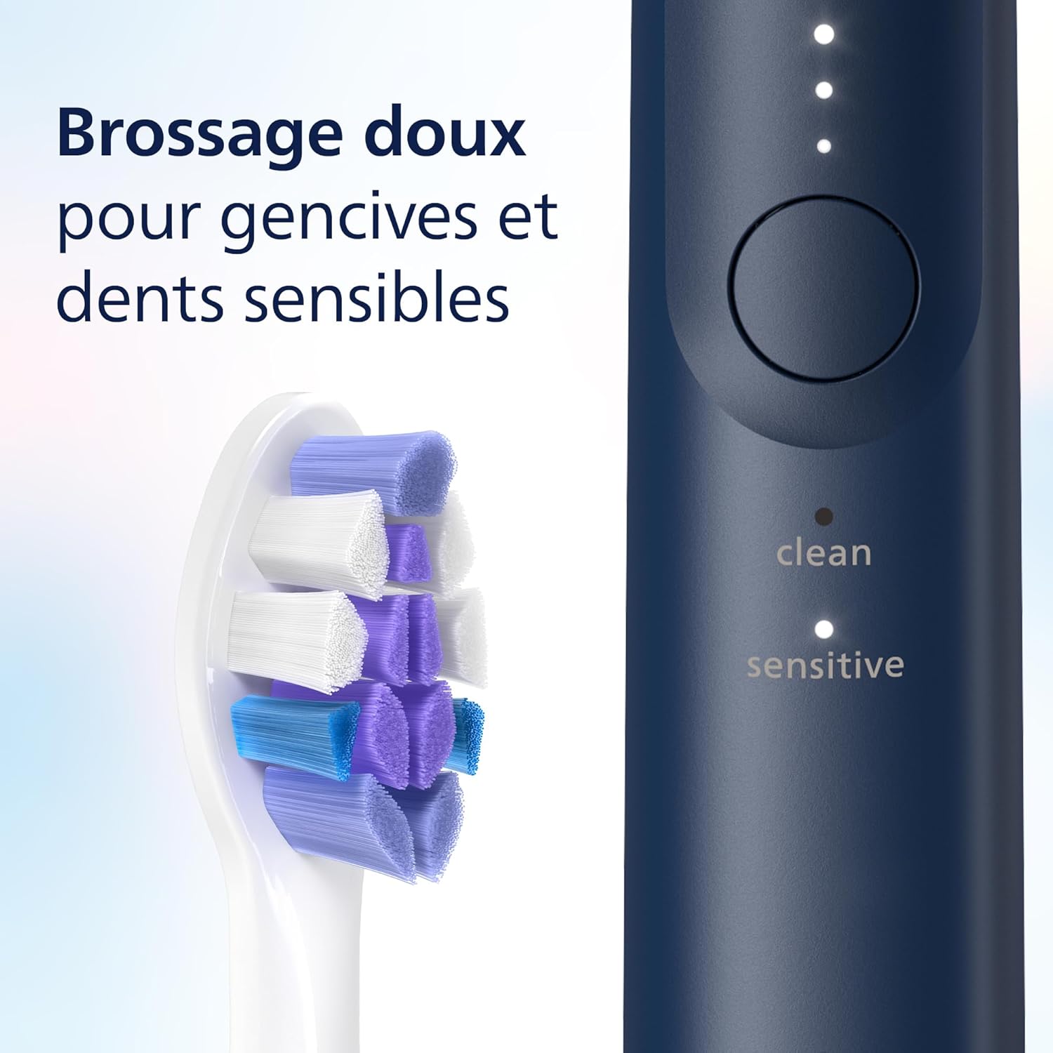 Philips Sonicare 6100 - Brosse à dents électrique sonique avec 2 modes de brossage, 3 niveaux d'intensité, Alerte de pression, EasyStart, Coffret de voyage, Blanc, HX7400/02 [Nouvelle technologie]