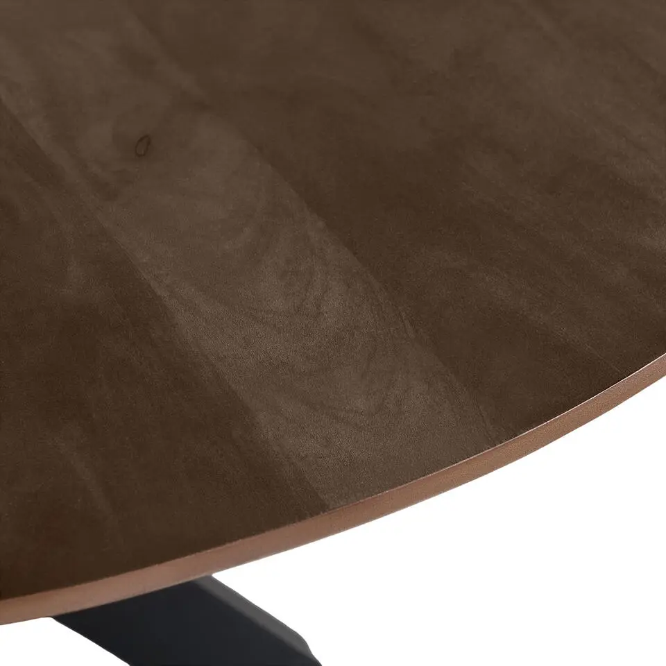 QUVIO Eettafel Sofia – Rond – Ø120 – Kruispoot – Bruin