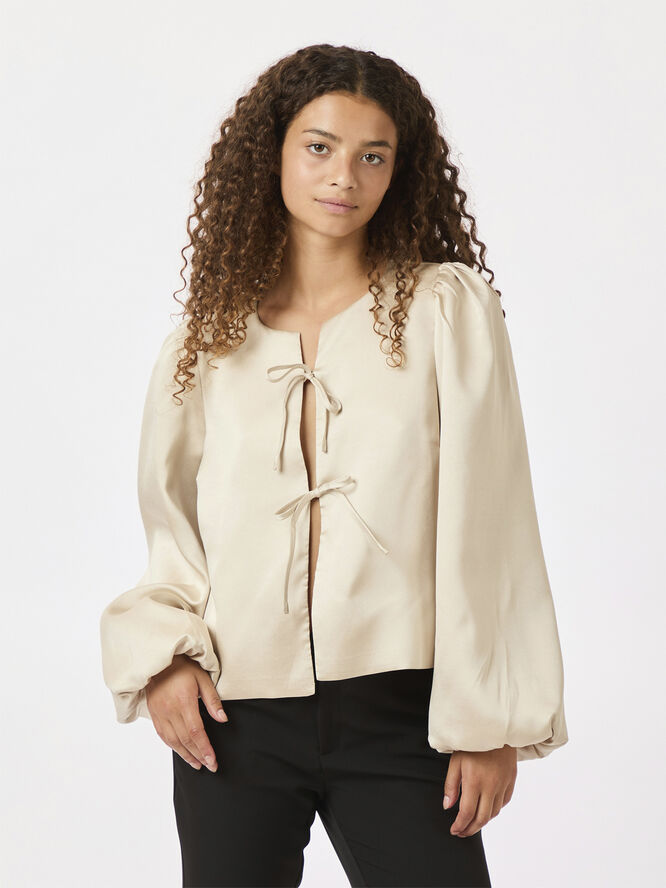 Neo Noir Daliska Dull Satin Blouse Sand