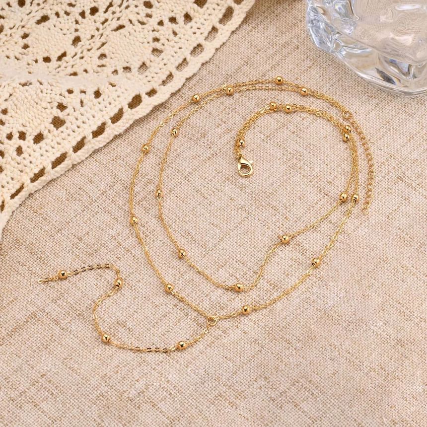 Gemsha - gelaagde legering Lariat ketting