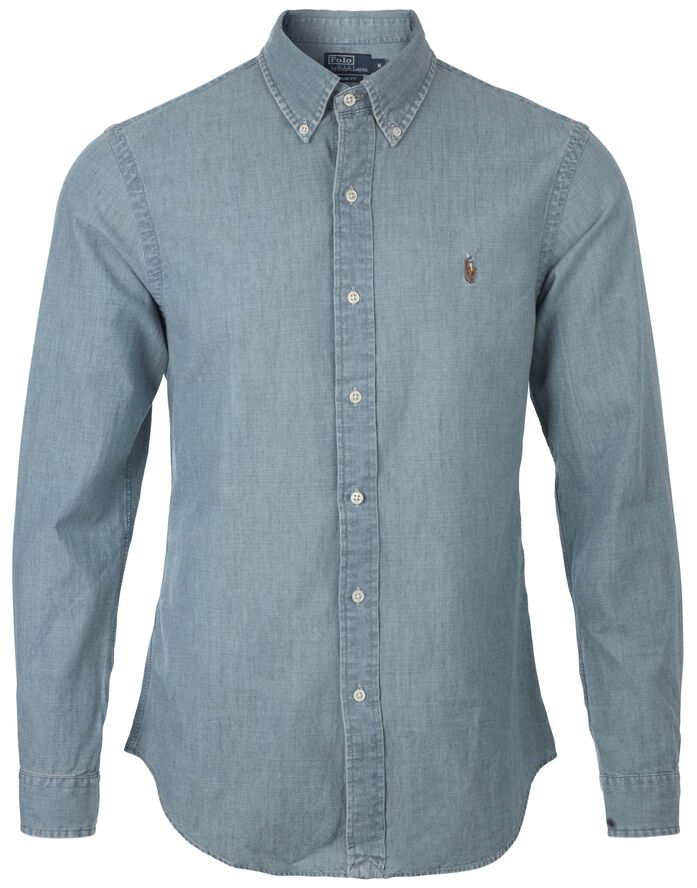 Polo Ralph Lauren Slim Fit Chambray Shirt Lyseblå
