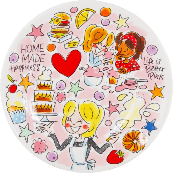 Blond Amsterdam ontbijtbord Even Bijkletsen cake 2-delig