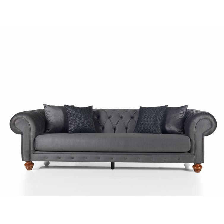 Pritt 96.1&rdquo; Rolled Arm Chesterfield Sofa
