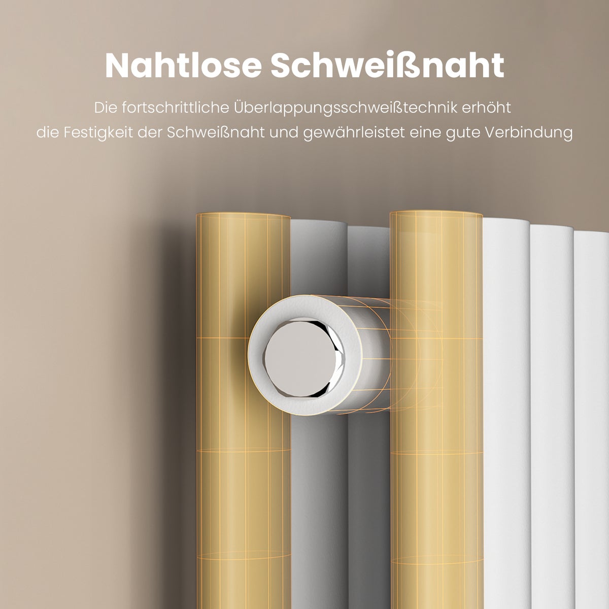 EMKE design buisradiator voor warmwatergebruik, middenaansluiting, dubbellaags, 2175 watt, 60 cm x 180 cm, wit